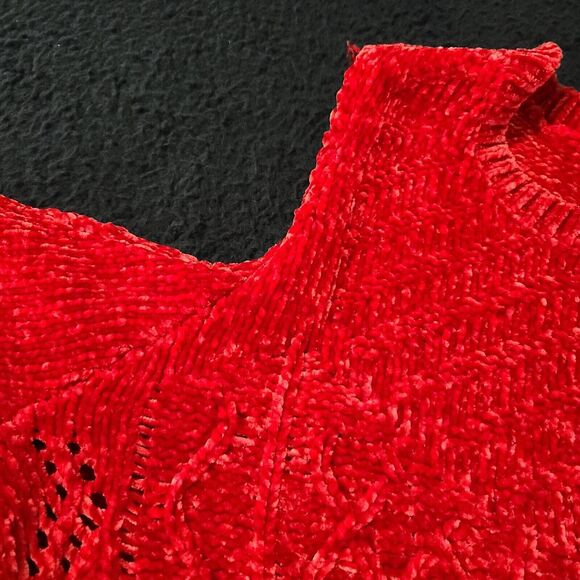 Gibson Latimer Womens Sweater Red Size S Polyester Long Sleeve Cold Shoulder - Picture 9 of 12